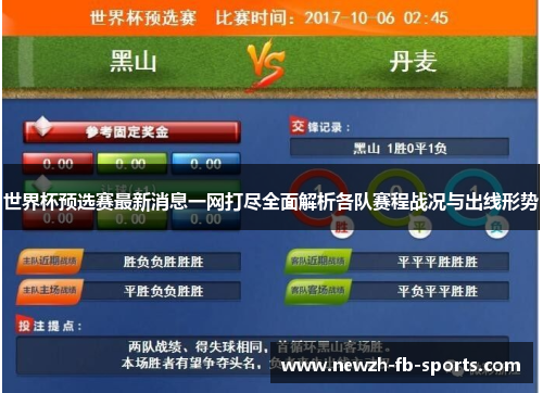 世界杯预选赛最新消息一网打尽全面解析各队赛程战况与出线形势